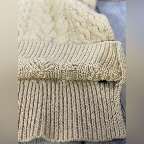 Lauren Ralph Lauren Cream Classic Cable Knit Cottagecore Turtleneck Sweater XL - Picture 9 of 13